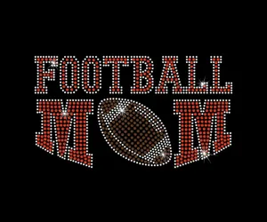 Men's & Women's Football Mom <b>Rhinestone</b> T-Shirt 2026 Solid Black Regular Fit Colorful Sparkle Crystal Streetwear <b>Top</b> HD - Product Image 6