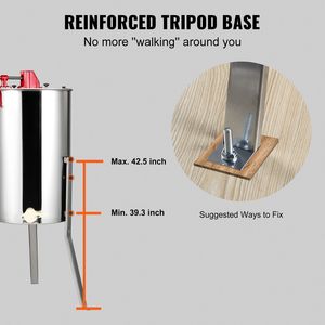 Smielatore Manuale in Acciaio Inossidabile a 3 Telai con Tamburo a Ingranaggi per Apicoltura LI - Product Image 5