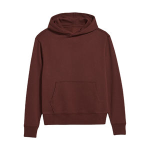 Sweat-shirt à capuche bordeaux pour homme, coupe classique, en molleton de coton, décontracté, avec poches, pour l'automne - Product Image 4