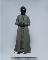Abaya Modeste Longue Fait Main en Tissu Pêche Respirant Léger Polyester/Laine Coupe Ample Droite à Volants pour Mariage Adultes