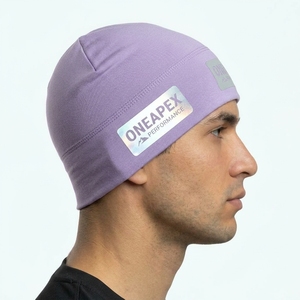 Bonnet tricoté violet pour homme, bonnet d'hiver à revers, unisexe, style streetwear, bonnet ajusté, logo personnalisé, vente en gros, accessoire de mode - Product Image 3