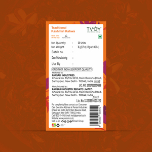 TVOY Premium Kashmiri Kahwa Raw Green <b>Tea</b> 20 Bags 36g Health <b>Tea</b> Wellness Blend for Stress Relief & Detox - Product Image 6