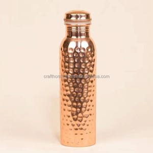 Customized 750ML Hammered 100% Pure Copper <b>Metal</b> <b>Water</b> <b>Bottle</b> Eco-Friendly with Lid Accessory for Drinkware - Product Image 4