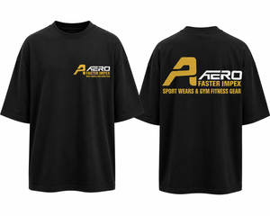 T-shirt en jersey 100 % coton surdimensionné Aero Faster pour homme, manches courtes, col rond, délavage acide, respirant, décontracté, logo imprimé à l'avant - Product Image 5