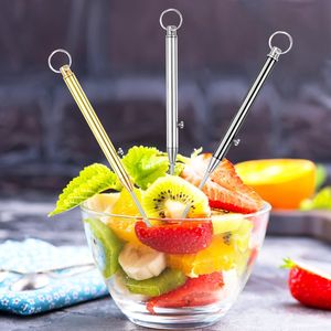 Portable 6-Piece Titanium <b>Toothpicks</b> Reusable Stainless Steel <b>Toothpick</b> Holder with Travel Keychain Oral Care Accessory - Product Image 4