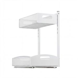<b>Under</b> <b>Sink</b> Organizer 2 Pack 2 Tier Pull Out Cabinet Shelf with 4 Level Height Adjustment Metal Slide Kitchen <b>Storage</b> - Product Image 1