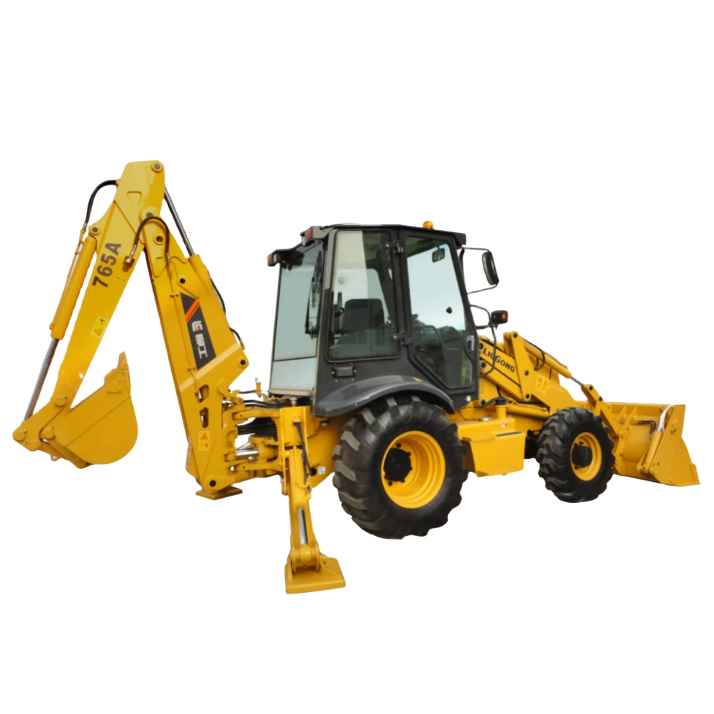 Kualitas tinggi Cina Liugong CLG777A digunakan Mini Loader 765 766 777 2 Ton Backhoe Loader perkins mesin