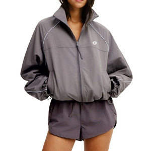 Women Reflective Piping Windbreaker Shorts Set <b>Lightweight</b> Athletic Zip Up Run Outerwear Reflective Windbreaker <b>Jacket</b> for men - Product Image 1