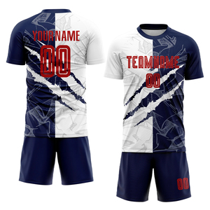 Kit de football unisexe personnalisé sublimé, respirant, séchage rapide, maille légère, 100% polyester 240 GSM, col rond, manches courtes - Product Image 4