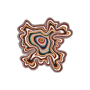 Tapis moderne en laine tuftée à la main à poils ras, motif abstrait, forme fluide inspirée de l'octopus, contour topographique multicolore sculpté pour la maison - Product Image 6