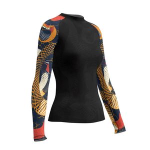 Rashguard Unisexe Personnalisé OEM Imprimé Sérigraphié UPF 50 Vêtement de Sport Protection UV Compression Anti-éruption Polyester 140g Extensible - Product Image 2