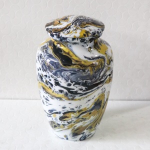 Urne funéraire en aluminium personnalisée la plus vendue, décorative, artisanale, en marbre vert, imprimée, pour le stockage des cendres humaines - Product Image 6