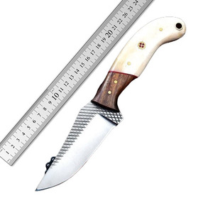 Cuchillo de Caza de Acero Hecho a Mano con Logotipo Personalizado, el Mejor para Aventuras al Aire Libre, Profesional, con Funda de Cuero, Hoja de Espiga Completa - Product Image 6
