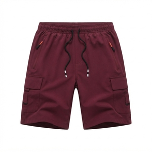 Pantalones Cortos Bermuda para Hombre, Color Gris Sólido, 100% Poliéster, Ecológicos, Cintura Media, Cierre con Cordón, Bolsillos Tipo Cargo, Casuales, de Secado Rápido - Product Image 2