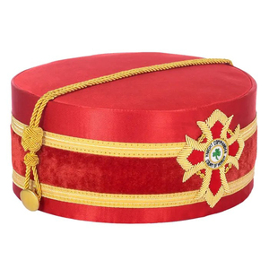 2025 New High Quality Knight Commander of the Court of Honour Scottish Rite Crown Cap Red with Gold Bullion Low MOQ Ceremonial - Product Image 6