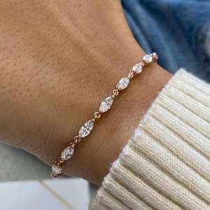 Bracelet Diamant Top Vente, Diamant de Laboratoire VVS, Plaqué Or, Argent Sterling 925, Bracelet de Luxe Tendance, Bijou de Mode - Product Image 6