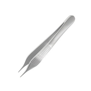 คีมจับเนื้อเยื่อแบบแม่นยำ Adson Fixation Forceps ขนาด 0.50 มม. 1x2 ฟัน 124 มม. ทำจากเหล็กกล้าไร้สนิม สำหรับการผ่าตัดทั่วไป - Product Image 3