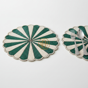 Manteles Individuales de Tela Satén con Cuentas Hechas a Mano de Alta Calidad, Manteles Individuales Bordados con Múltiples Diseños para Hoteles y Restaurantes - Product Image 5