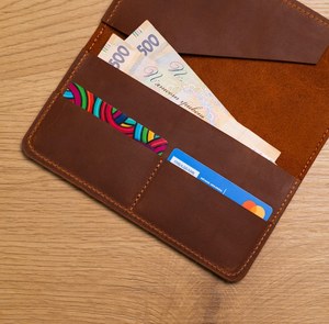 Funda para Chequera de Cuero Vacuno de Primera Calidad, Fundas para Chequera de Cuero Genuino con 2 Bolsillos, Porta Cheques Impermeable al por Mayor - Product Image 4