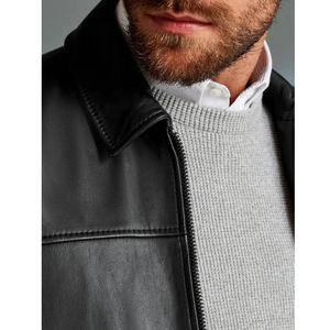 Men's Premium <b>Leather</b> <b>Jacket</b> Breathable Quick Dry Stand Collar Full Zip Casual Regular Fit Durable <b>Winter</b> Outerwear - Product Image 6