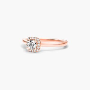 14K White Gold <b>Cushion</b> Halo Lab Grown Diamond Engagement <b>Ring</b> - Product Image 3