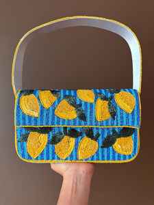 Bolso de Hombro Personalizado Hecho a Mano con Cuentas de Colores Abstractas, Bolso de Fiesta para Mujer con Cuentas de Vidrio, Patrón Geométrico, a la Moda - Product Image 2