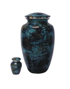 Urna de cremación de aluminio de estilo americano para adultos Forest Green, urna funeraria conmemorativa para interiores para cenizas a la venta - Product Image 6