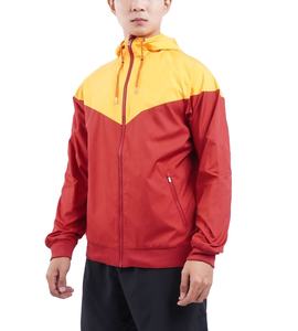 Men Color Blocked <b>Hooded</b> <b>Soft</b> <b>Shell</b> <b>Jacket</b> Zipper Closure Water Resistant Polyester Outdoor Wear - Product Image 4