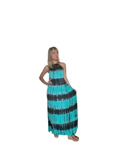 Vestido largo de rayón con efecto tie-dye estilo bohemio para mujer, sin mangas, fluido, ligero, informal, para la playa en verano - Product Image 3