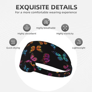 Bandeaux de sport d'été pour femmes, simples et ajustables, pour hommes, pour la course, absorbant la transpiration, élastiques, bandeaux de yoga unis - Product Image 4