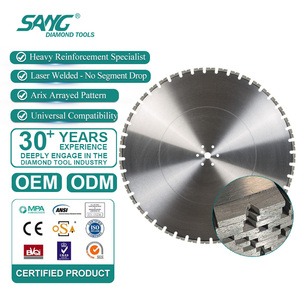 Lame de <span class=keywords><strong>scie</strong></span> <span class=keywords><strong>murale</strong></span> SANG 600mm 700mm 800mm 1200mm 1600mm à haute vitesse, soudée au laser, pour machines à scier les murs, coupe du béton armé - Product Image 1