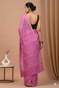 Sari de Seda Chanderi de Estilo Moderno con Toque Tradicional - Product Image 4