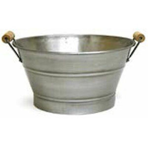 Cubeta de hielo ovalada grande de acero galvanizado de la mejor calidad, con asas, para fiestas, enfriador de bebidas, en oferta. - Product Image 1