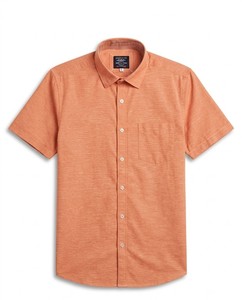Men's Orange Full Sleeve Cotton Poplin Casual <b>Shirt</b> Turn-down Collar Solid Color Breathable Spring Wear - Product Image 3