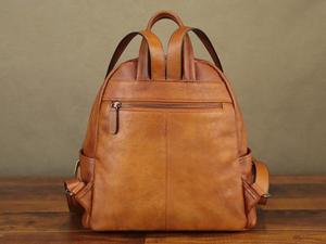 Premium Leather Laptop <b>Backpack</b> Custom <b>School</b> Office Business <b>Backpack</b> <b>Waterproof</b> Daily Carry Large Storage Fashion Bag For Men - Product Image 3