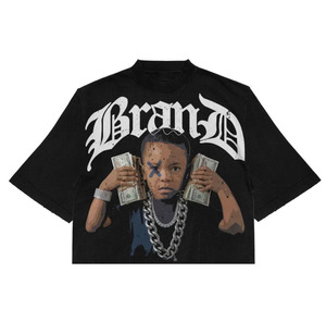 Chemises Homme Oversize Tendance à Imprimé Dessin Animé DTG, Col Rond, Épaules Tombantes, Streetwear, Coton Lourd 100%, Vente en Gros Fabricant - Product Image 3