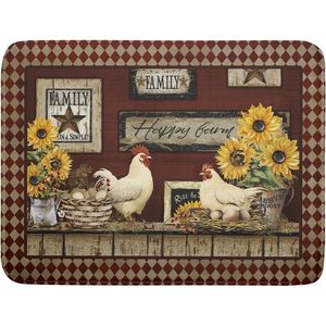 Tapete Escurridor de Platos Rooster de 18x24 Pulgadas, de Microfibra Absorbente de Secado Rápido, Accesorio para Encimera de Cocina, Estilo Rústico con Diseño de Gallina - Product Image 1
