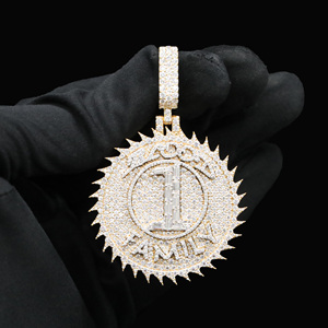 Colgante con Letra I, Chapado en Oro de 18K, con Micro Pavé de Diamantes, Estilo Hiphop, Joyería de Moda Unisex, Regalo - Product Image 3