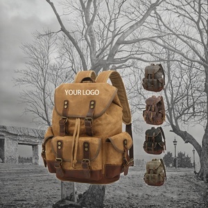 Sac à dos de voyage et de randonnée léger et durable en toile cirée imperméable pour homme, style vintage tendance 2025, avec compartiment pour ordinateur portable en polyester - Product Image 3