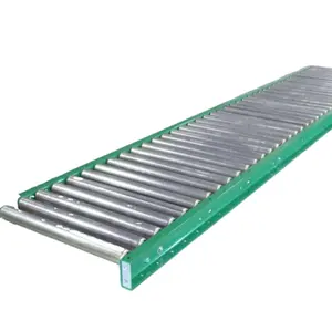 Gravity powered telescopic roller track conveyor line