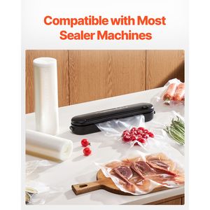 2 Rotoli di Sacchetti Sottovuoto per Alimenti Senza BPA, 11 x 50 Piedi, Personalizzabili, Adatti al Congelatore per Preparazione Pasti - Product Image 6