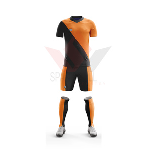 Conjunto de Uniforme de Fútbol para Hombre, Azul con Patrón de Puntos Negros, Manga Corta, Cuello Redondo, Transpirable, Ajuste Atlético, para Todas las Temporadas, Impresión Sublimada - Product Image 2