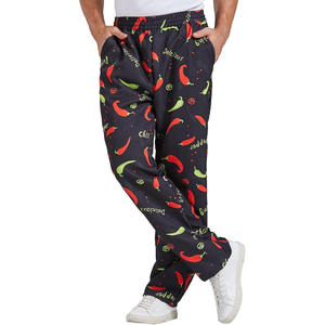 Pantalones de Chef Holgados Negros para Hombre 2025, Talla XL, Cintura Elástica Formal, Antiarrugas, Rectos, Personalizables, con Cremallera, Teñido Liso, de Color - Product Image 1