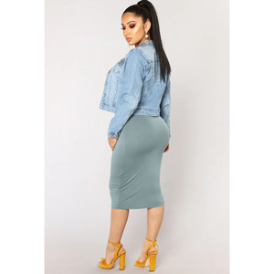 <b>Top</b> Selling Women Winter Jeans Jacket Stand Collar Knitted Breathable Outdoor Use Comfortable High Quality Customizable Best - Product Image 3
