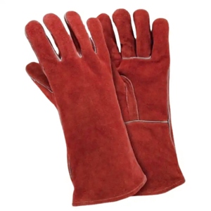 Gants en cuir de vachette fendu anti-chaleur et anti-flamme de qualité supérieure, vêtements de sécurité réfléchissants pour la protection des mains en cas d'incendie - Product Image 5