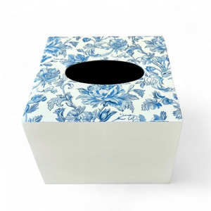 Lacquer tissue <b>box</b> for restaurant dining table decor hand-crafted lacquered cover dispenser - Product Image 2