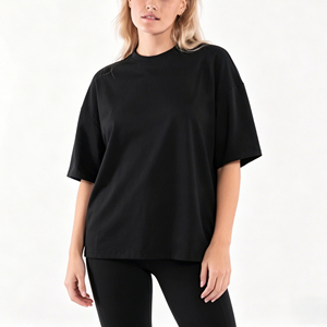 เสื้อยืดโอเวอร์ไซส์สีขาวสำหรับผู้หญิง ผ้าฝ้าย คอกลม ทรงหลวม สีพื้น ระบายอากาศได้ดี ผ้าเจอร์ซีย์ แขนสั้น ใส่สบายในฤดูร้อน เป็นมิตรกับสิ่งแวดล้อม น้ำหนัก 180 กรัม - Product Image 6