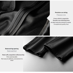 Pantalon décontracté pour homme avec taille élastique et cordon de serrage, poches latérales, tissu tricoté respirant de poids moyen, pour l'automne, gris, marine, noir - Product Image 2