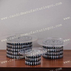 Support à gâteau rond en nacre, plateau de service, présentoir à dessert aspect marbre, lavage à la main uniquement, pour célébrations, cadeau - Product Image 5