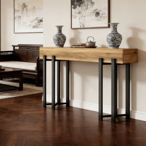 Consolle Lunga Moderna di Lusso in Legno Massello per Ingresso, Appartamento, Hotel o Soggiorno - Arredamento Contemporaneo per la Casa - Product Image 1